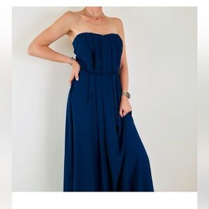 Adelyn Rae Strapless Navy Dress